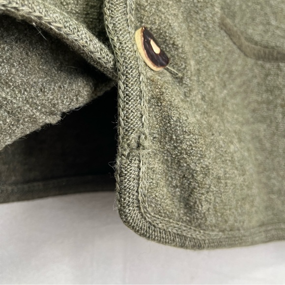 Vintage Mens Cardigan Alphorn Trachtenmode Von Alder Worsted Wool Green Size 52 - Picture 6 of 16